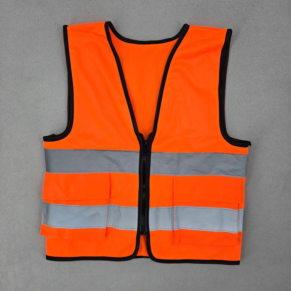 Unbranded SMAL Neon Orange Reflective Safety Vest Mens‎ Hi-Vis Workwear Utility